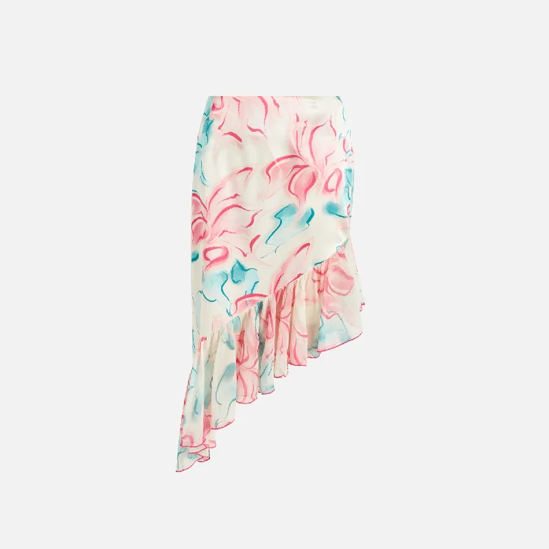 Kim Shui Pink Mesh Floral Midi Skirt - Pink Limited Stock