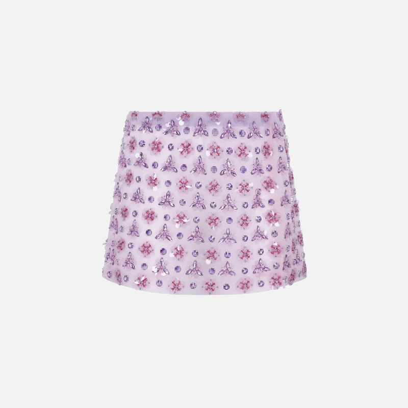 Des Phemmes Geometric Mini Skirt - Lavender Seasonal Clearance