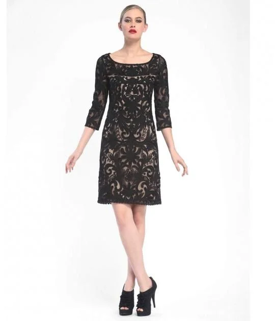 Sue Wong - Embroidered Bateau Neck Column Dress N5344 Gift Ideas