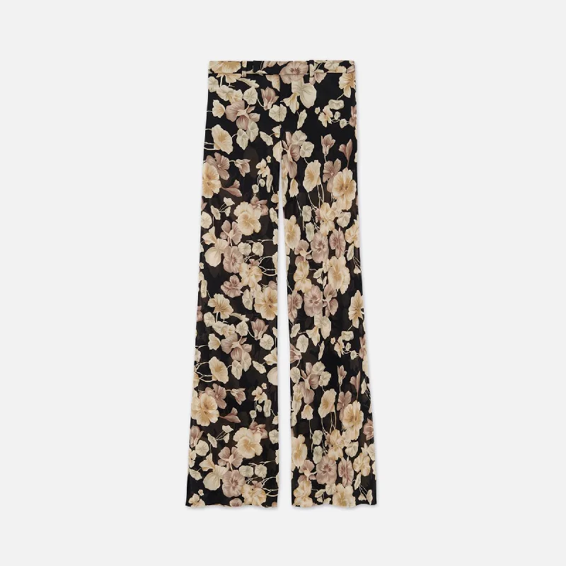 Saint Laurent Floral Trousers - Black Hot Deals