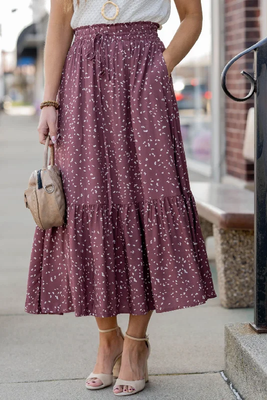 Speckled Ruffle Bottom Maxi Skirt Now On Sale For Chic Urban Styles