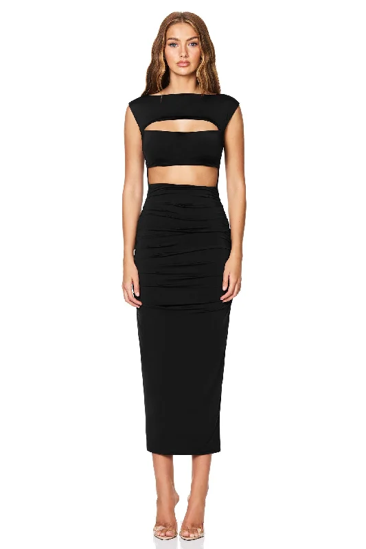 Nookie Enigma Cut Out Midi Dress - Black Discounts On Casual Weekend Styles