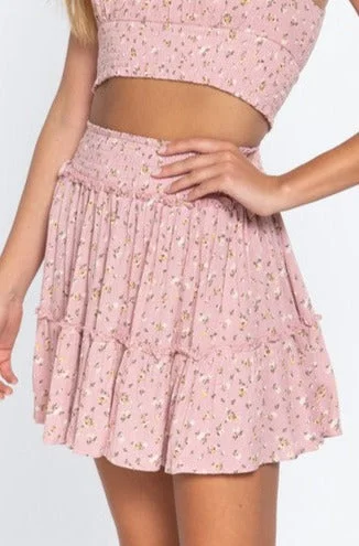 Floral Smocked Skirt Trendy Fashion for Women