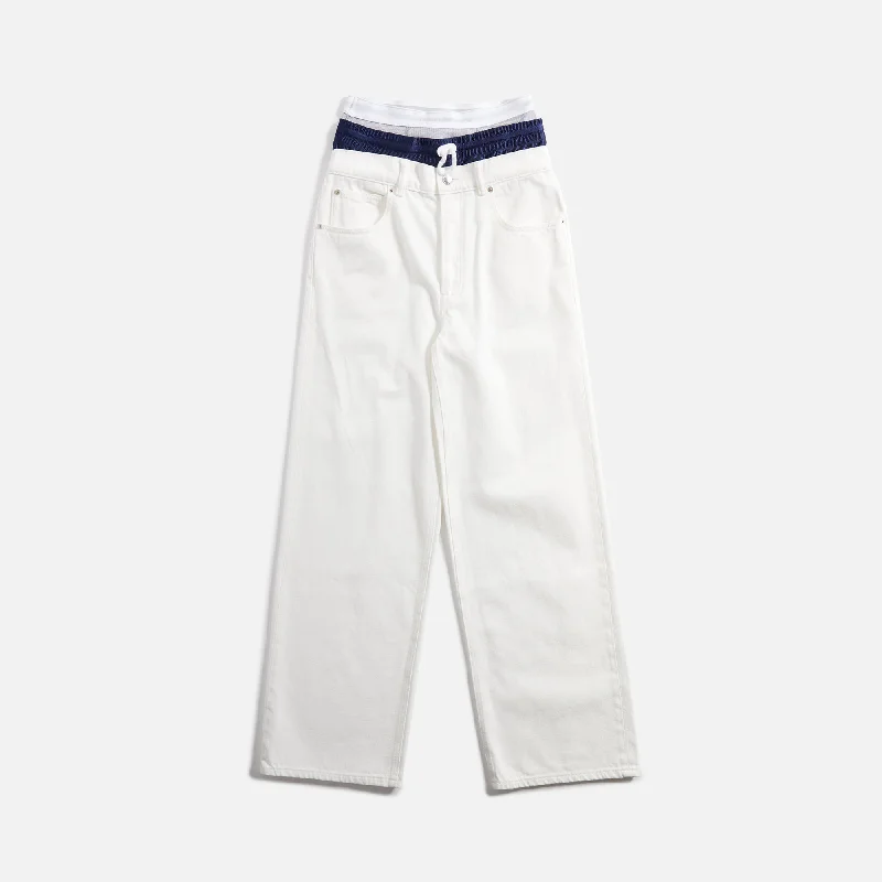 T by Alexander Wang Pre-Styled Tri-Layer 5 Pocket Jean - White Explore What's New