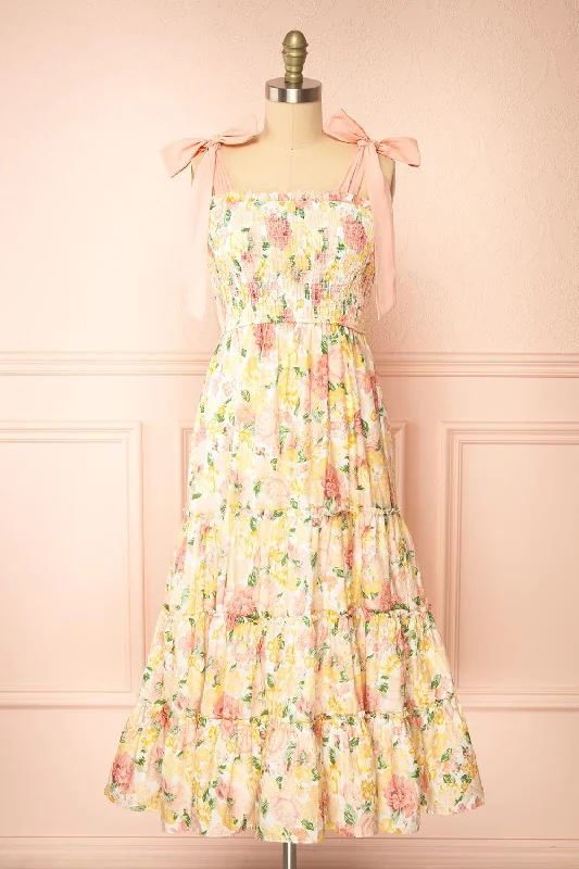 Isaya | Colourful Midi Floral Dress Anniversary Sale