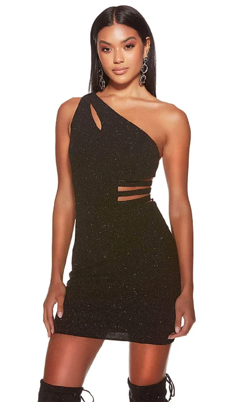 Alyce Paris 4821 - Glitter One-Shoulder Cocktail Dress Wardrobe Update