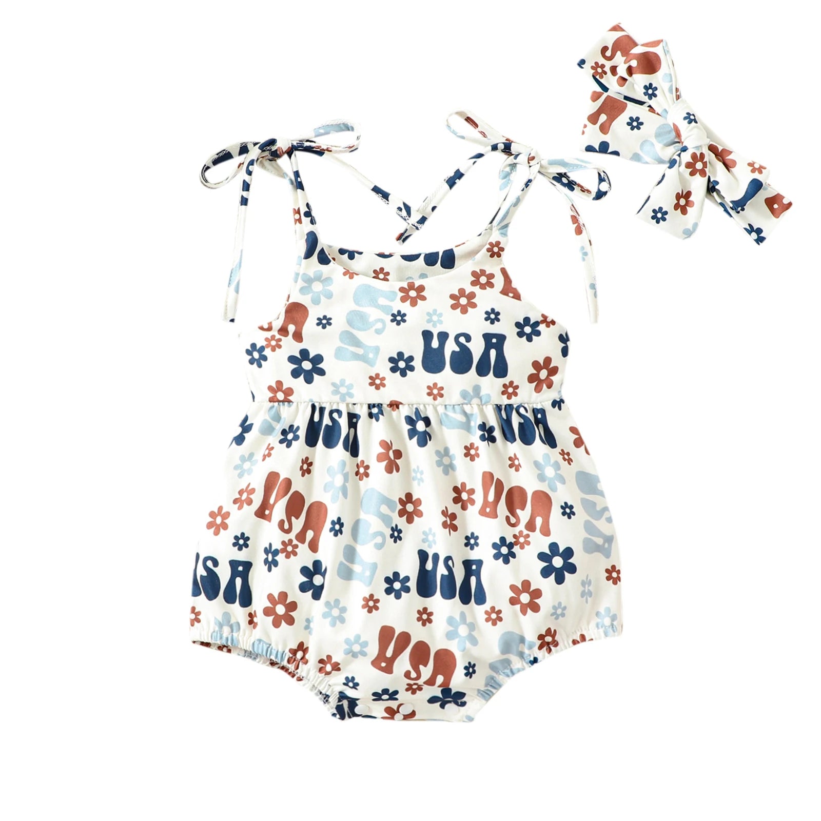 USA Flower Power Romper Budget Friendly