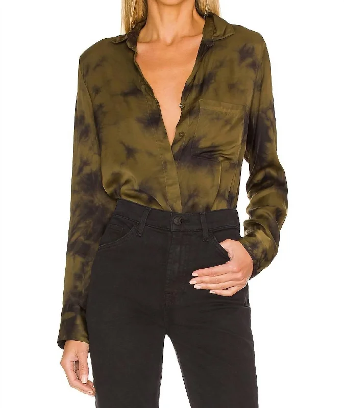 Susan Button Down Shirt In Fern Vancouver Wash Comfort Meets Fashion