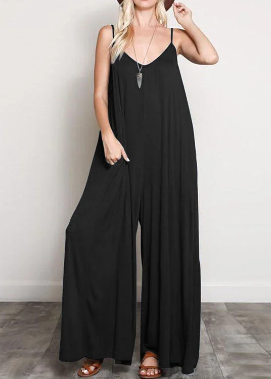 black Strap Jumpsuit Summer Fashion Sale