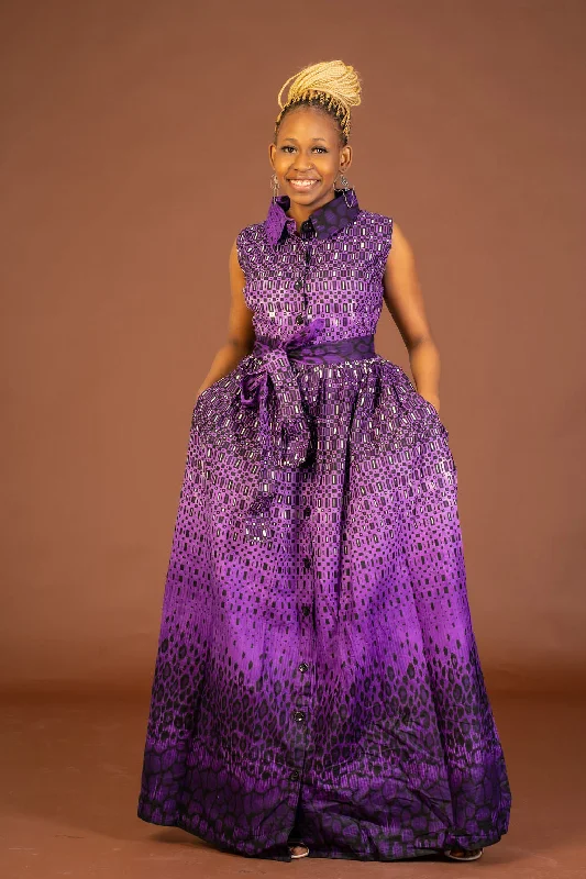 Alice Ankara Maxi Dress | Purple African Print Style Redefined