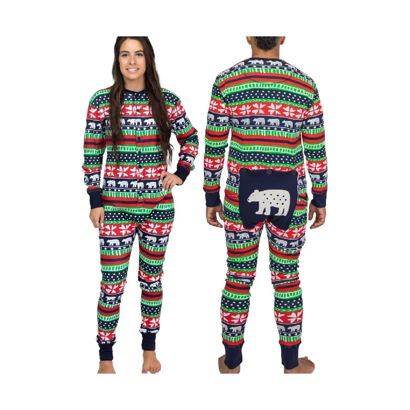 Lazy One Sweater Bear Adult Onesie Flapjack - Multi Color FINAL SALE Unleash Your Trend Driven Style