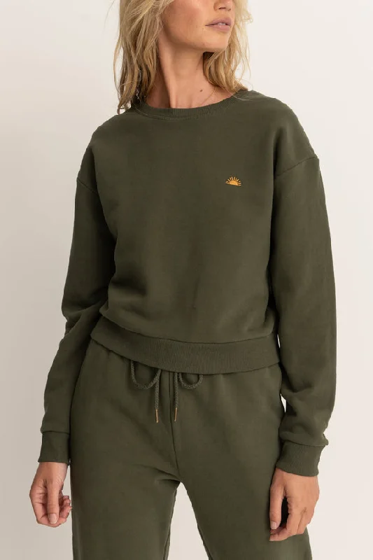 Rhythm Sunny Crew Neck Fleece - KHAKI Seasonal Trends