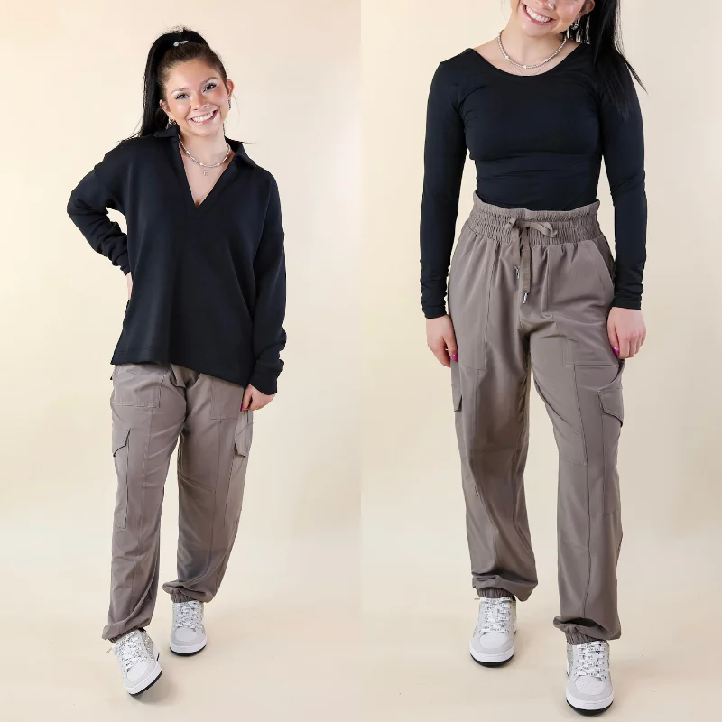 SPANX | Casual Fridays Cargo Jogger in Smoke (Brown) Dreamy Aesthetic