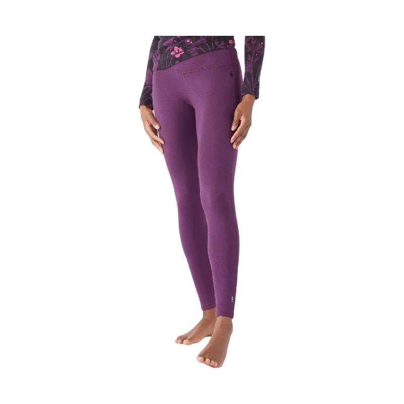 Smartwool Women's Thermal Merino Base Layer Bottom - Purple Iris Heather Coastal Beach - Inspired Style