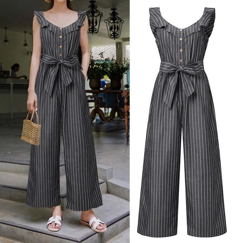 Striped Summer Vintage Jumpsuits For Women The Epitome Of Modern Women's Fashion