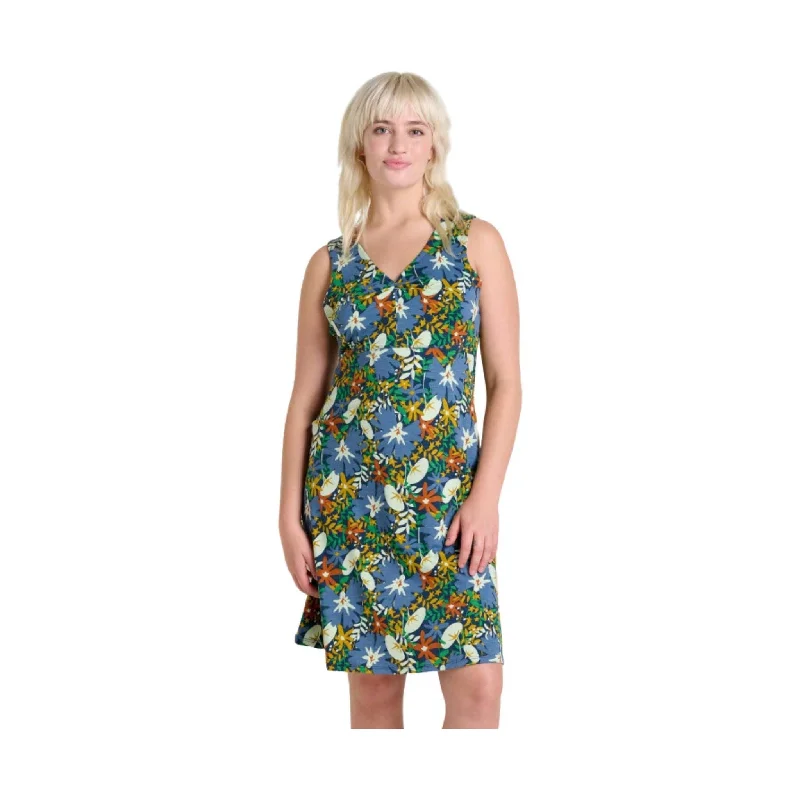 Toad & Co Women's Rosemarie Sleeveless Dress - Midnight Floral Print Elegant Simplicity Wardrobe