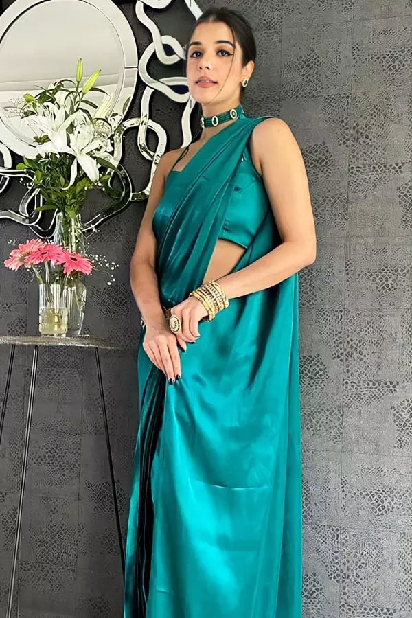 Japan Plain Satin Silk Sarees Buy Online Trendy Street Style Attire