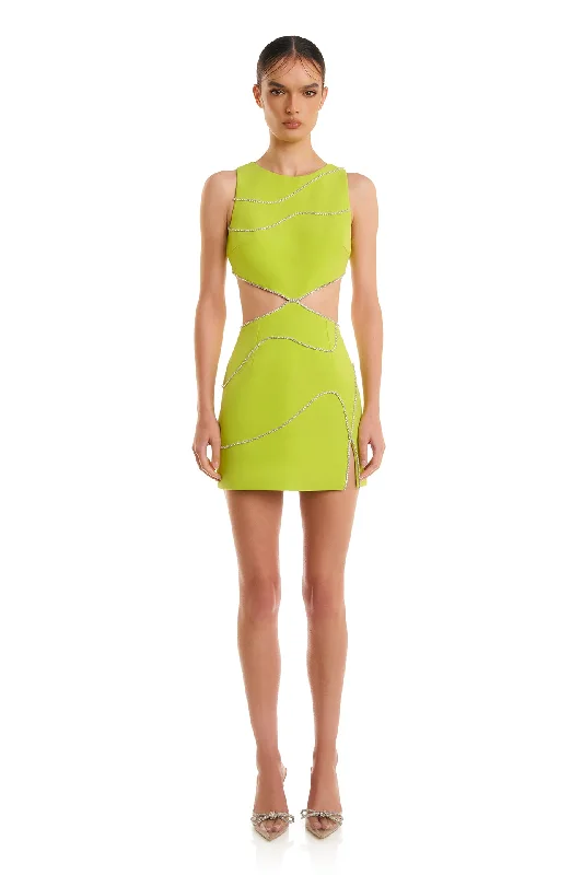 Khali Dress - Lime Romantic Detailing