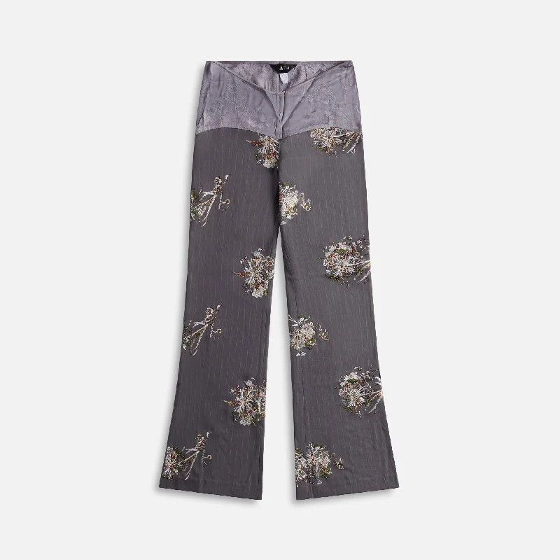 Kim Shui Embroidered Combo Pants - Grey Trendy Street Style Attire