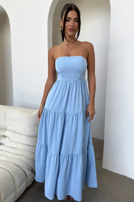 Hailey Maxi Dress - Blue Casual Weekend Relaxed Style