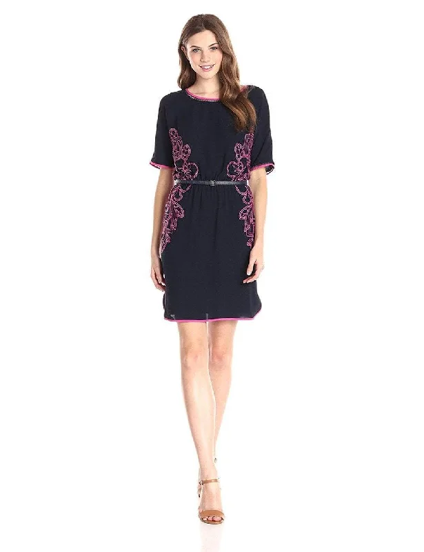 Adrianna Papell - 16PD79730 Embroidered Bateau Neck Column Dress Holiday Attire Sale