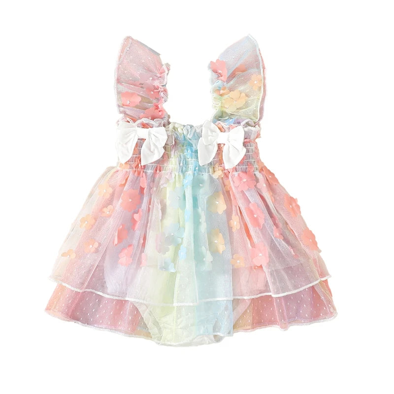 PASTEL FLOWER Tutu Romper Dress Premium Fashion