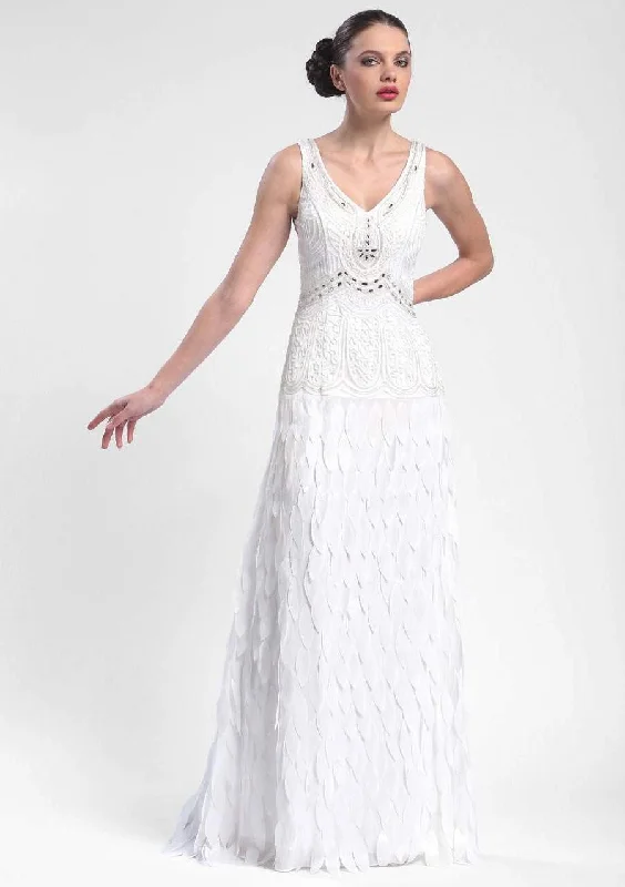 Sue Wong - Beaded Art Deco Chiffon Gown N5244 Sophisticated Cut