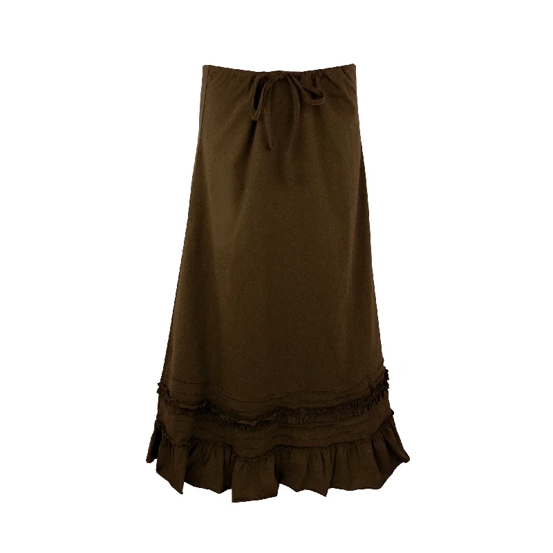 Organic Long Drawstring Skirt Versatile Outfits