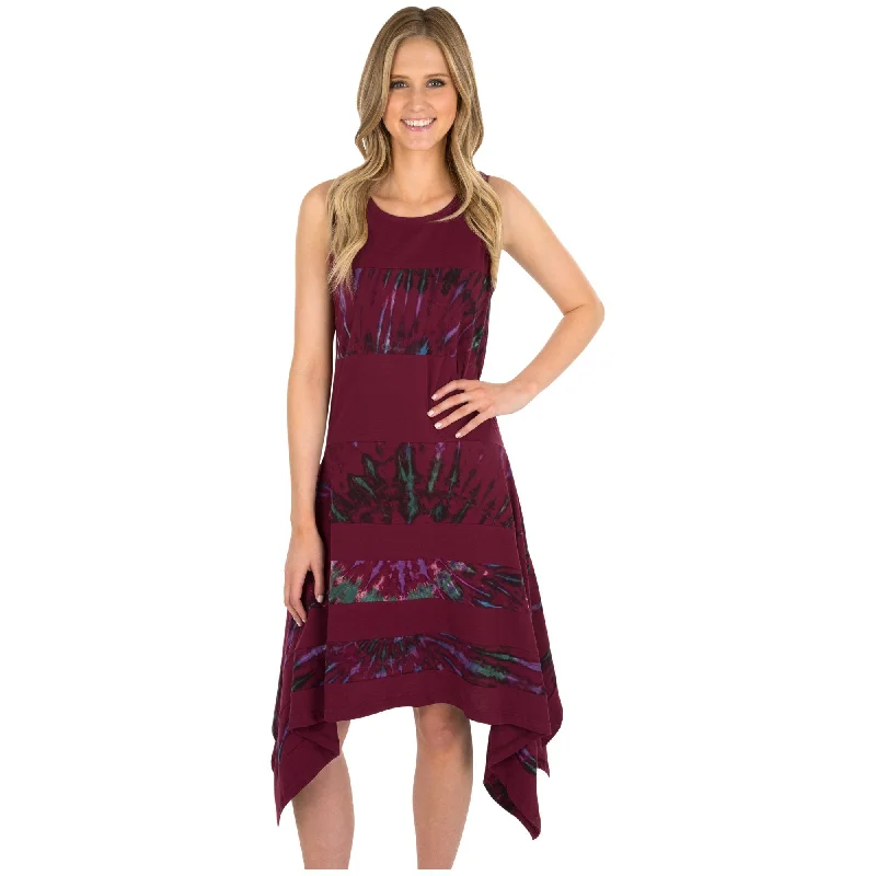 Tie-Dye Colorblock Dress Style Versatile Women's Collection