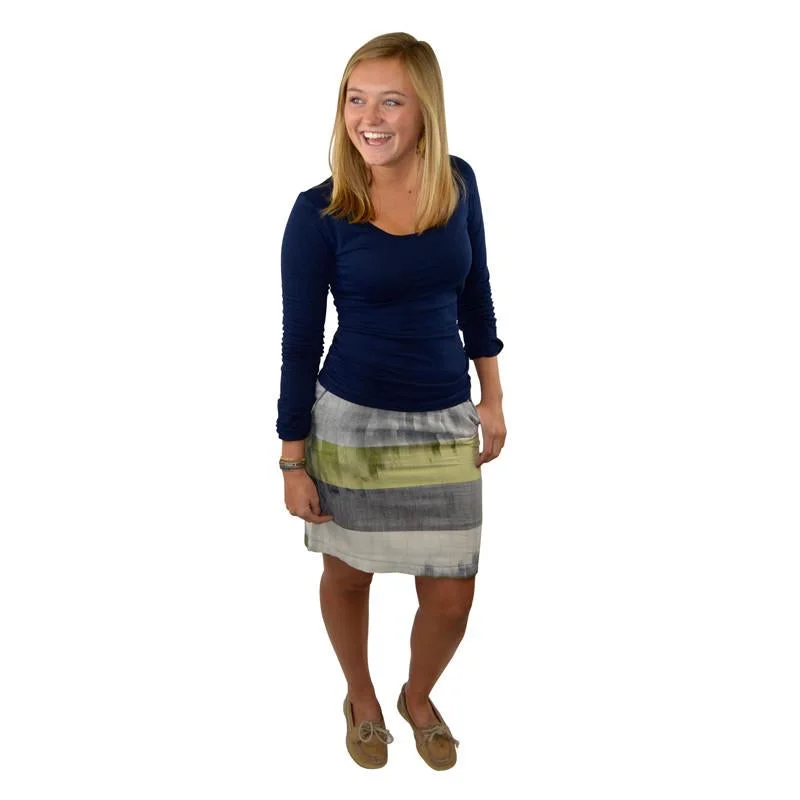 Handwoven Stripe Pencil Skirt Final Clearance