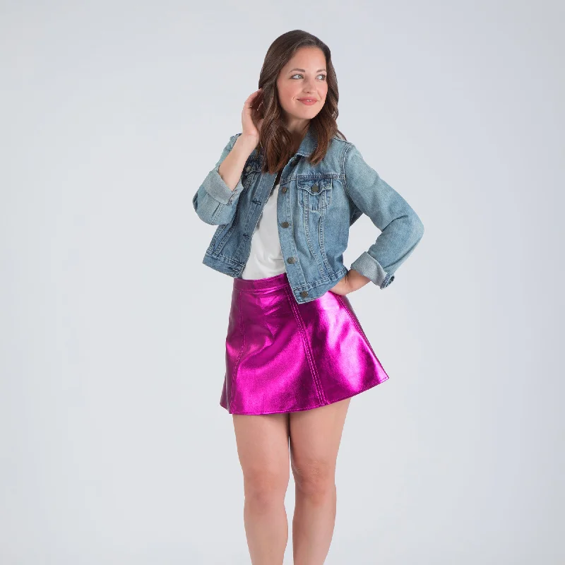 Metallic Mini Skirt Effortless Comfort