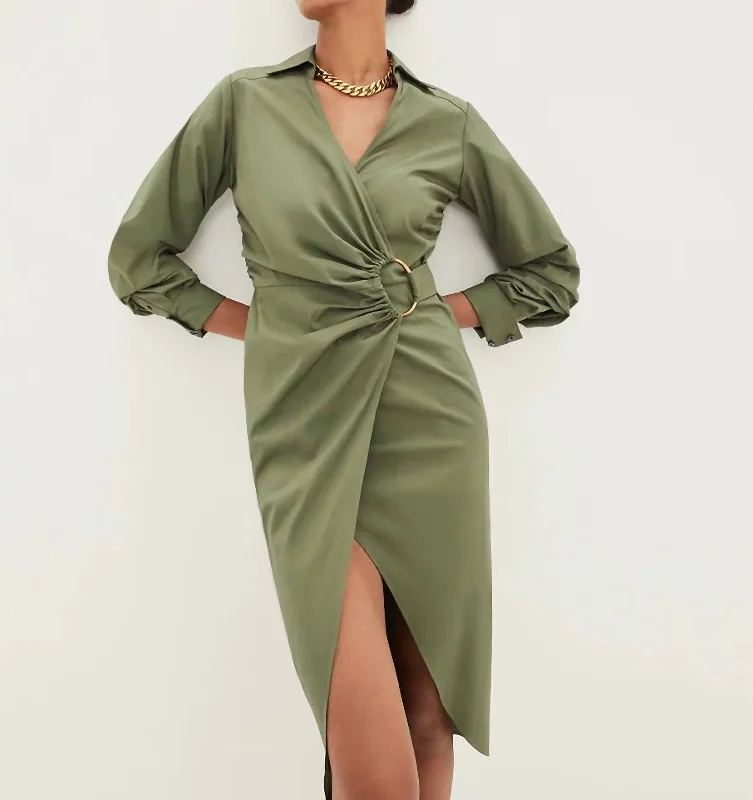 Afton Dress In Stone Army Fashion Sale