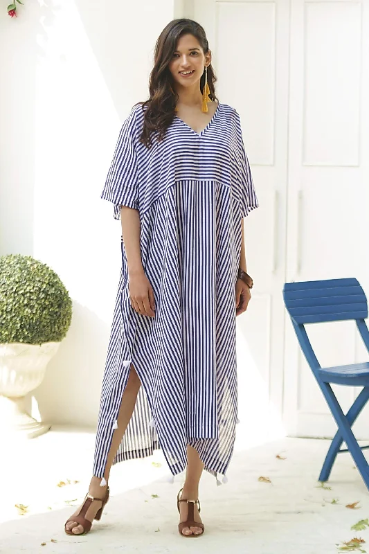 Delhi Stripe Relaxed Striped Cotton Caftan Dress Fashionista Favorites