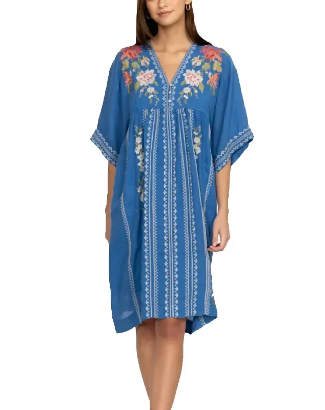 Nalina Kimono Midi Dress In Blue Multi Limited Stock