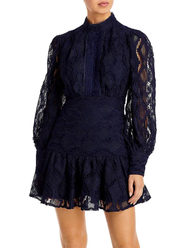 Remy Womens Lace Short Mini Dress Trend Forward Threads For Her