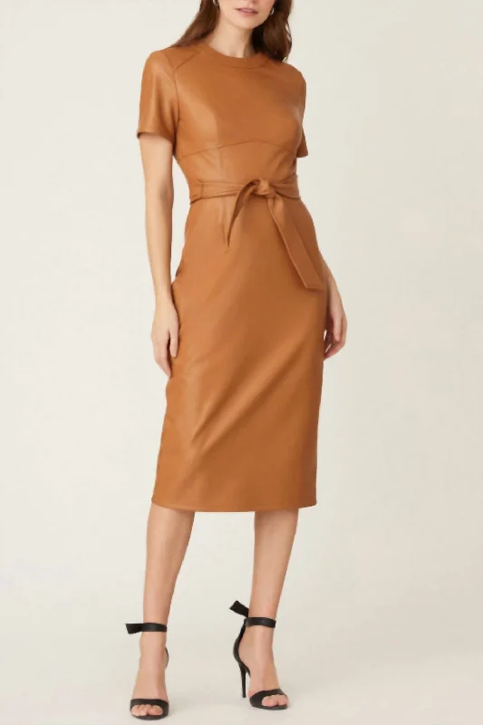 Rhonda Dress In Camel Artful Design