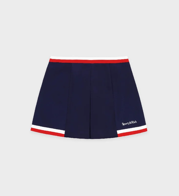 Serif Logo Mila Skirt - Navy/White/Red Graceful Movement