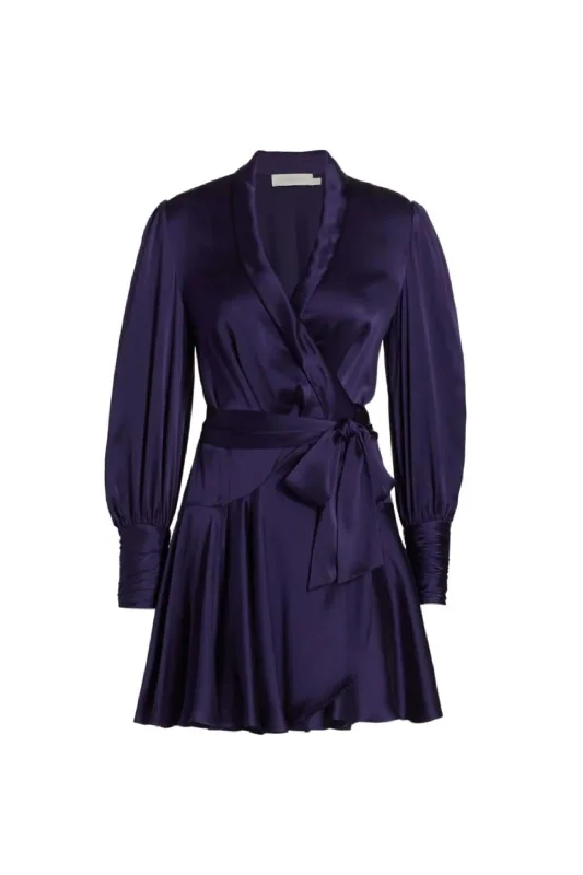 Silk Wrap Mini Dress In Navy Elevate Your Wardrobe