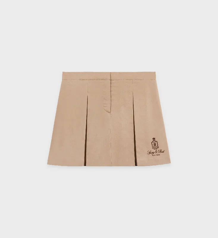 Vendome Box Pleat Skirt - Beige/Chocolate Nordic Minimalist Home Look