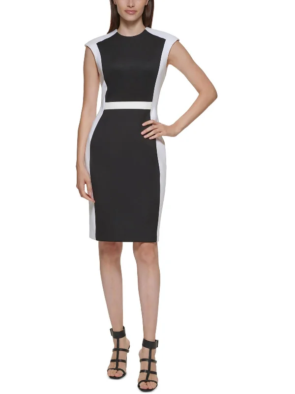 Womens Scuba Midi Sheath Dress Big Savings On Minimalist Office Styles