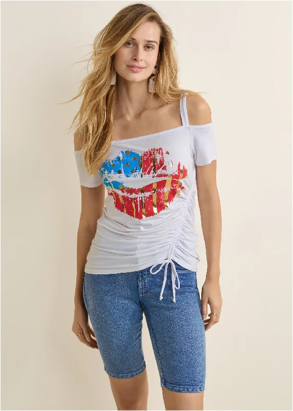 Americana Graphic Tee - White Multi Additional Time-Limited Offers